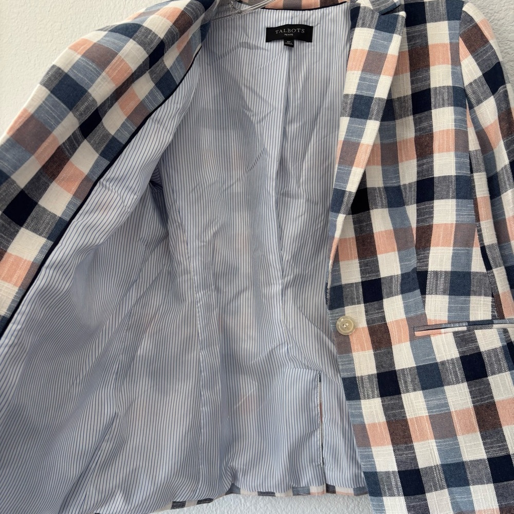 Talbots Women's Plaid Lined Blazer Size 6P One Button Classic Preppy Academia - Picture 6 of 10